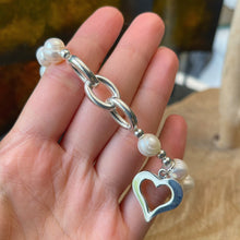 Cargar imagen en el visor de la galería, Pulsera elástica con Plata 0,925 y Perlas Naturales
