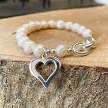 Cargar imagen en el visor de la galería, Pulsera elástica con Plata 0,925 y Perlas Naturales
