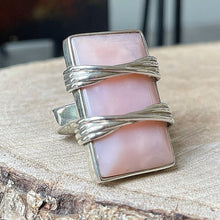 Cargar imagen en el visor de la galería, Anillo de Plata Peruana 0.950 con Cuarzo Rosa. Disponible en talla 6.5
