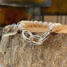 Cargar imagen en el visor de la galería, Pulsera elástica con Plata 0,925 y Perlas Naturales
