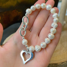 Cargar imagen en el visor de la galería, Pulsera elástica con Plata 0,925 y Perlas Naturales
