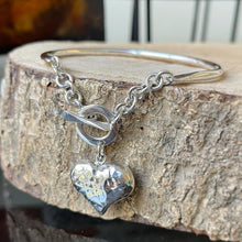 Cargar imagen en el visor de la galería, Pulsera de Diseñador en Plata 0.925 (con el Corazón en estilo Martillado)
