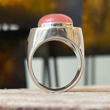 Cargar imagen en el visor de la galería, Anillo de Plata Peruana 0.950 con Cuarzo Rosa. Disponible en talla 8 y 8.5.
