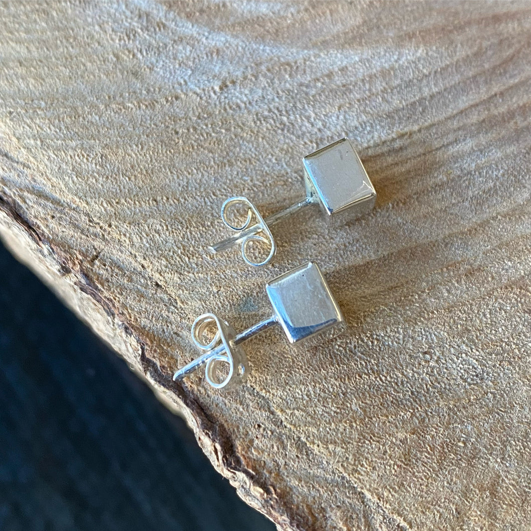 Aretes cúbicos en Plata 0.925