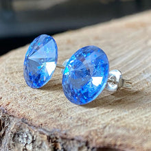 Cargar imagen en el visor de la galería, Aretes de Plata 0.925 con Cristal facetado
